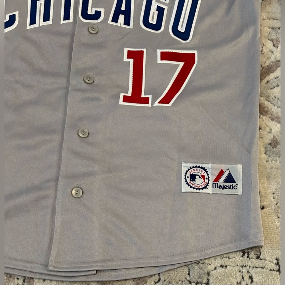 Majestic Authentic Chicago Cubs Mark Grace #17 Gray Baseball Jersey Men’s Sz: L - Picture 4 of 7